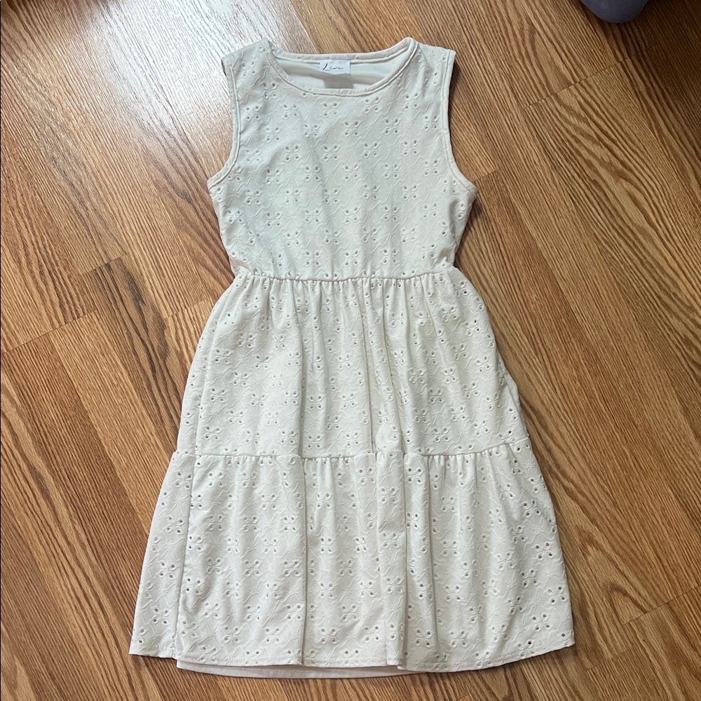 Livi Active Cream Eyelet Casual Dress